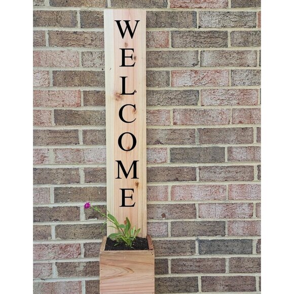 Handmade Address Planter | Welcome Door or Porch Hanger Box | Mother's Day Gift - Picture 1 of 8
